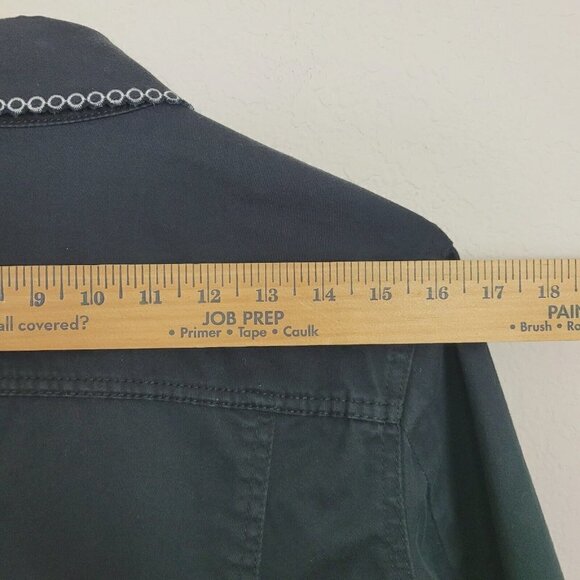 Very Vera Sz Large Shacket Short Black Embroidered Eyelet 3/4 Sleeve Mature EUC - Picture 11 of 11